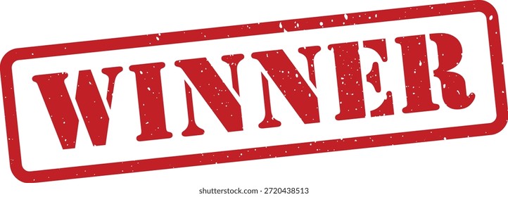 Red winner stamp isolated on white background