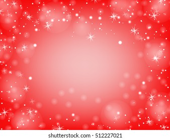 Red winter abstract background. Christmas background with snowflakes and place for text. Vector.