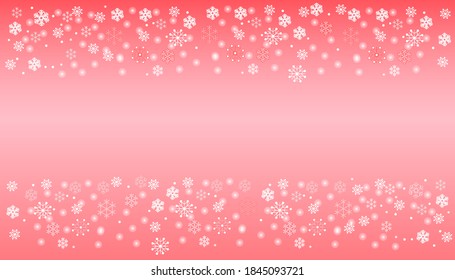 fondo rojo de invierno con copos de nieve
