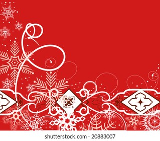 Red winter background. Vector illustration