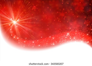 Red winter card with petard. Vector paper illustration.