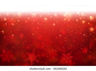 Red winter card with snowflakes. Vector paper illustration.