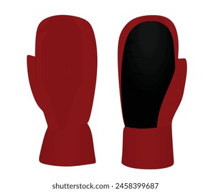 Red winter gloves. vector illustration