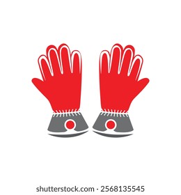 Red Winter Gloves Vector, Woolen Winter Gloves, Cozy and Stylish Cold Weather Accessory