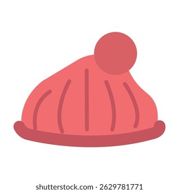 Red winter hat cartoon. Vector illustration