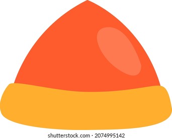 Sombrero rojo de invierno, ilustración, vector, sobre un fondo blanco.