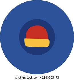 Sombrero rojo de invierno, ilustración, vector sobre un fondo blanco.