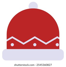 Red winter hat isolated on white background.