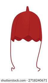 Sombrero rojo de invierno. Ilustración vectorial