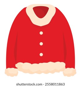 Red winter holiday jacket with white fur trim, perfect for christmas or festive occasions