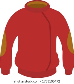 Red winter jacket, illustration, vector on white background