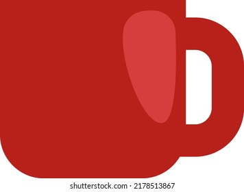 Red Winter Mug, Illustration, Vector On A White Background.