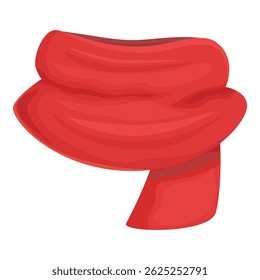 Red winter scarf folded over, providing warmth and comfort during the colder months