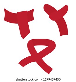 red winter scarf icon- vector illustration