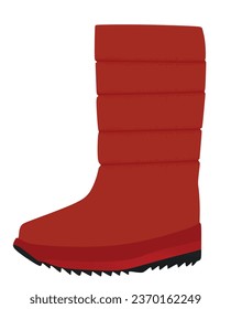 Red winter waterproof boot. vector
