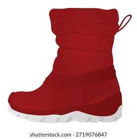 Bota impermeable roja de los niños del invierno. Vector