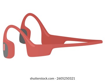Red  wireless ear phones. vector