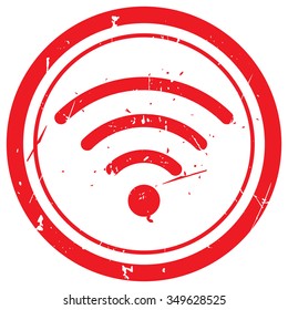 Red Wireless rubber stamp