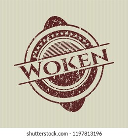 Red Woken distressed rubber seal with grunge texture