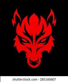 Red wolf (fox) head emblem.