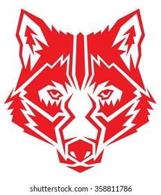 Red wolf head