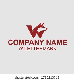 A red wolf head on letter W