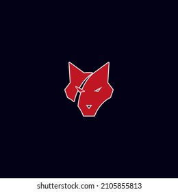 red wolf head vector illustration for icon, symbol or logo

