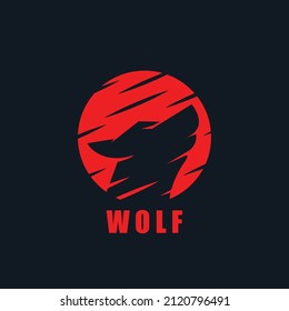 red wolf icon vector illustration template design