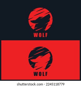 red wolf icon vector illustration template design