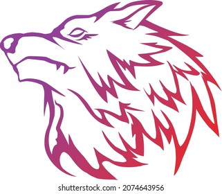 Red Wolf Logo For Game Team