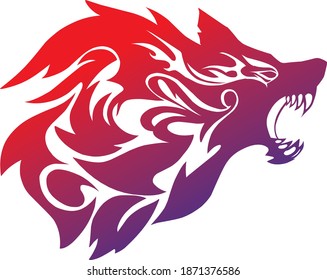 Red Wolf Logo For Gaming Team