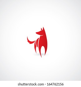 Red Wolf - vector illustration