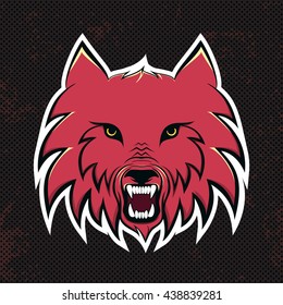 Red wolves modern logo for a sport team. Premade logotype