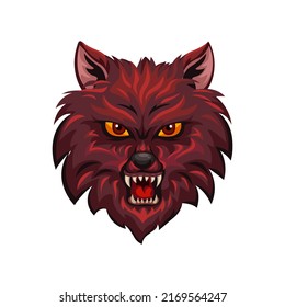 Red Wolves, Werewolf Logo Symbol Character Cartoon Illustration Vector