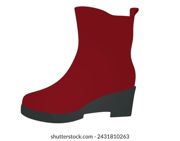 Red woman ankle shoe. vector illustration