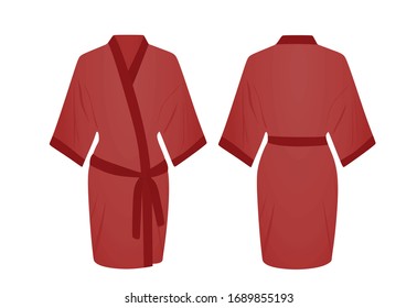 Red woman bathrobe. vector illustration