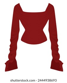 Red woman blouse. vector illustration