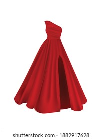 Red woman dress. vector illustration