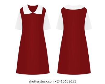 Vestido rojo de mujer. ilustración vectorial