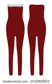 Red  woman jumpsuit. vector illustration