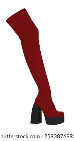 Red women boots. vector illustration