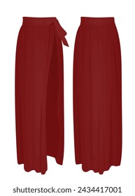 Red women long sarongs. vector