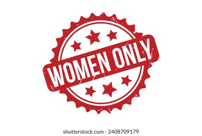 Red Women Only Rubber Stamp Seal Vector