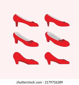 red women shoes design vector modern illustration