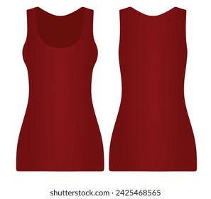 Red women top. vector illustration