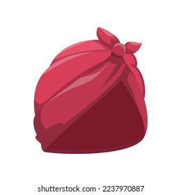 Red women turban or headwrap cartoon illustration. Stylish female hair accessory, ribbon, hairband, hair scarf for hairstyle. Headwear, fashion, coiffure concept