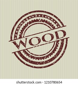 Red Wood rubber seal with grunge texture