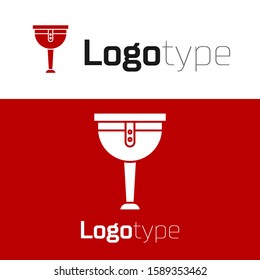 Red Wooden pirate leg icon isolated on white background. Logo design template element. Vector Illustration