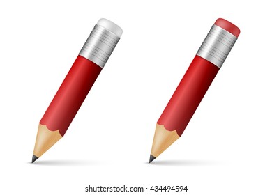 Red wooden sharp pencils