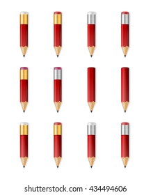 Red wooden sharp pencils